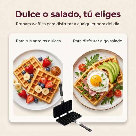 Sartén para Waffles Belgas La Soluzione – Waflera Casera