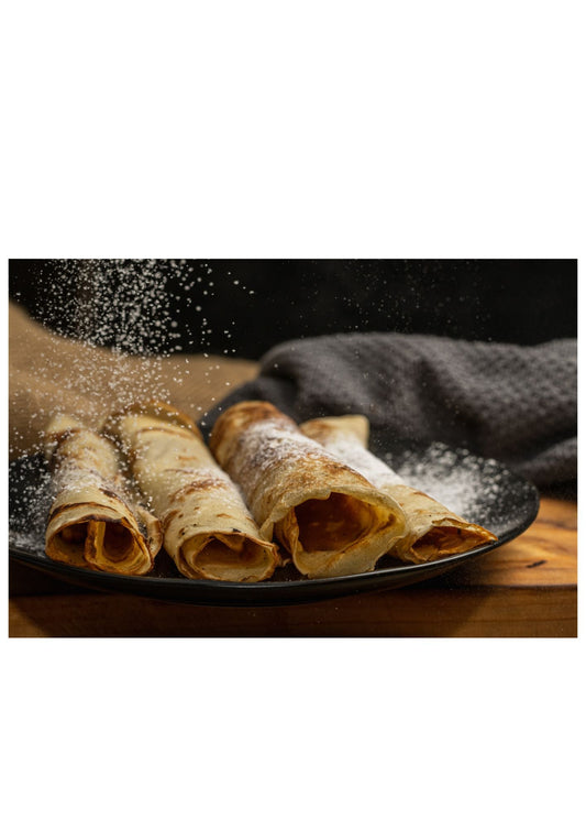 Panqueques caseros rellenos con manjar