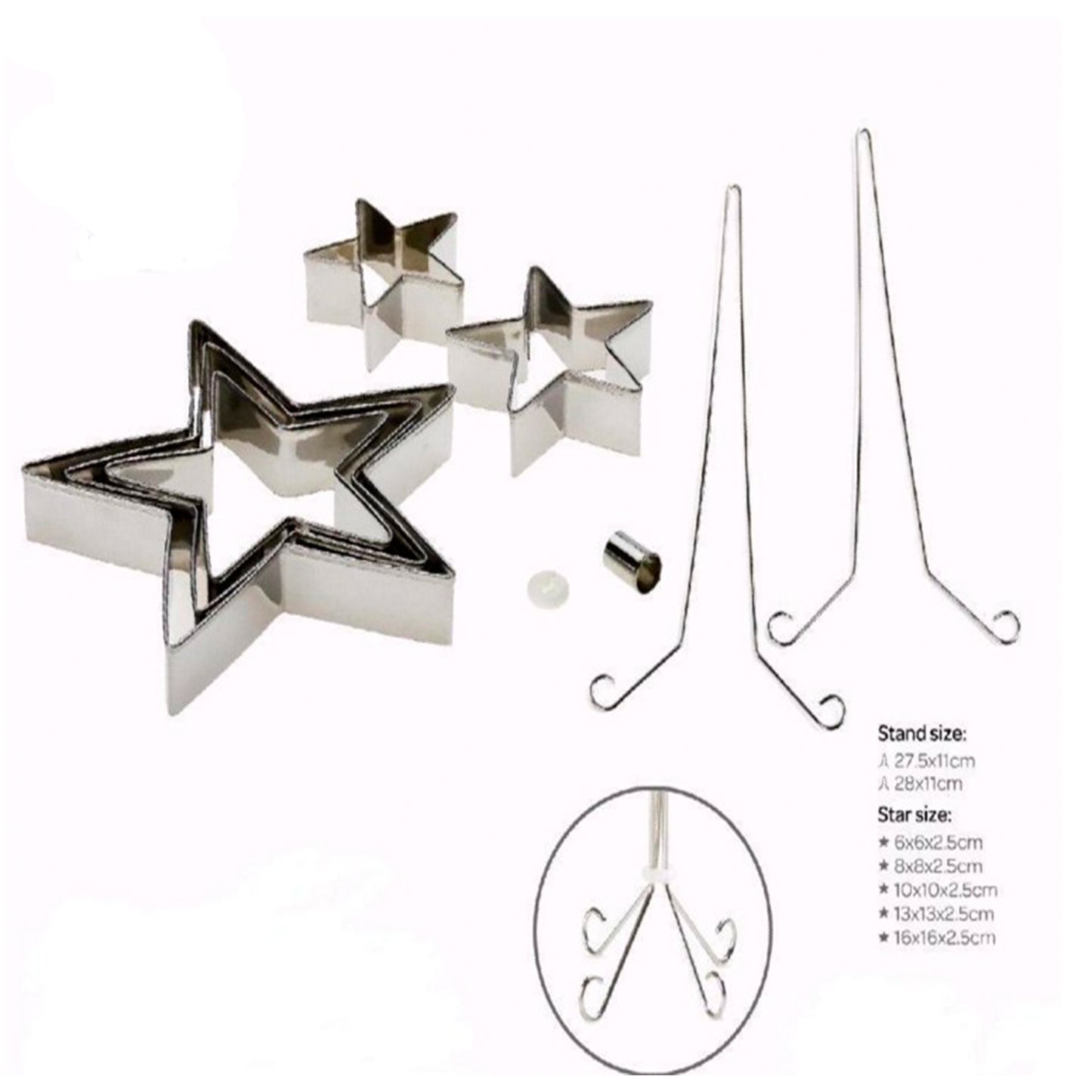 Set La Soluzione de moldes para galletas navideñas con diseño de árbo