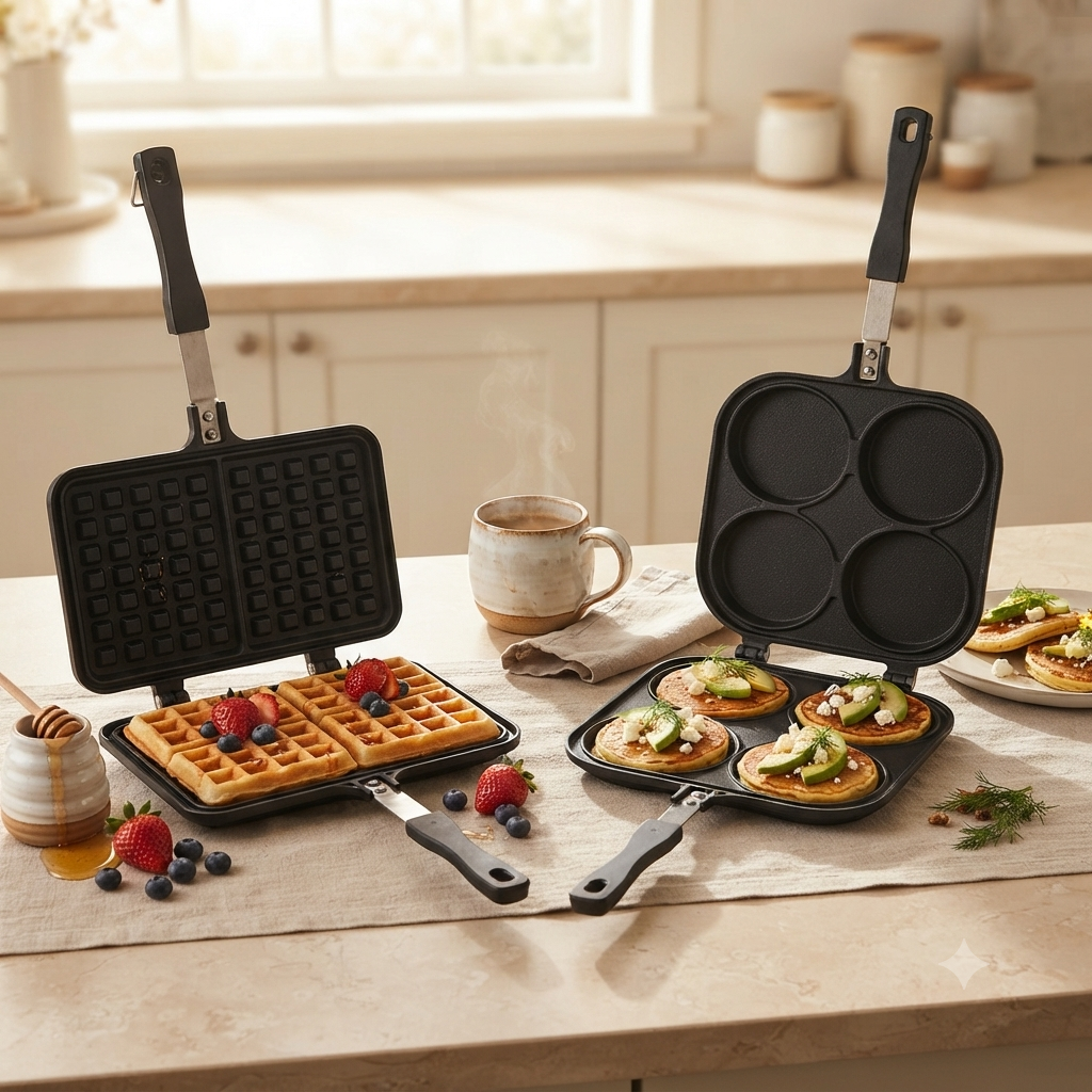 Waffles Belgas y Pancakes Americanos