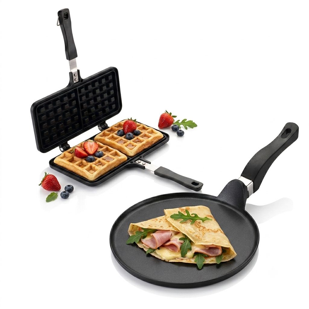 Set de Sartenes La Soluzione – Panqueques Franceses y Waffles Belgas Caseros