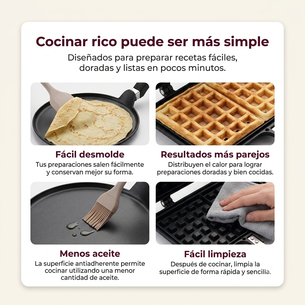 Set de Sartenes La Soluzione – Panqueques Franceses y Waffles Belgas Caseros