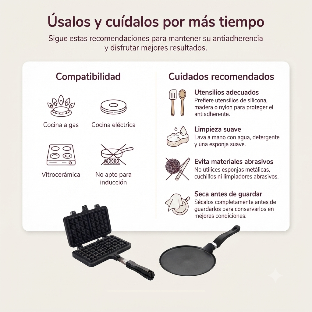 Set de Sartenes La Soluzione – Panqueques Franceses y Waffles Belgas Caseros