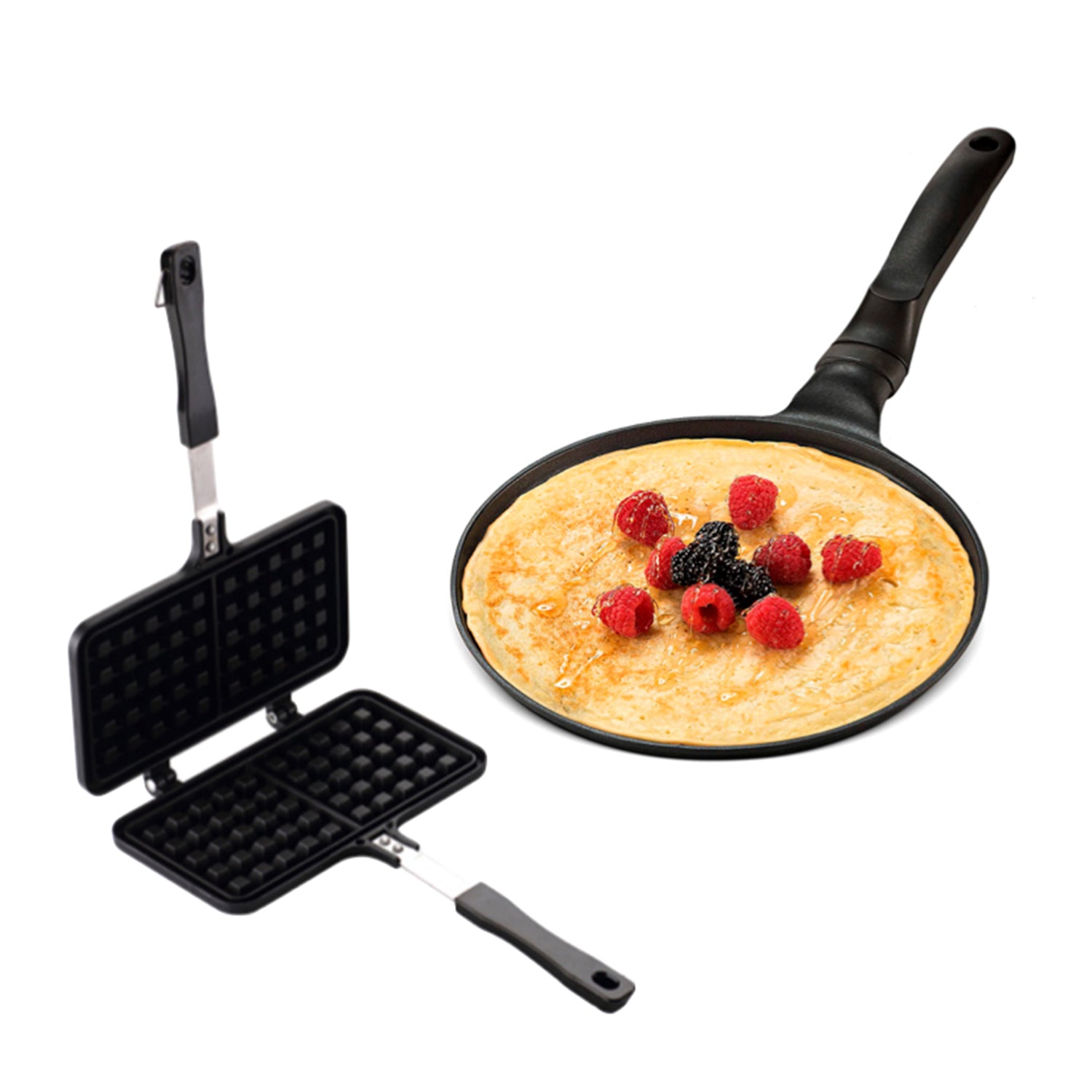 Set de sartén Waffle y sartén Panqueques La Soluzione antiadherente