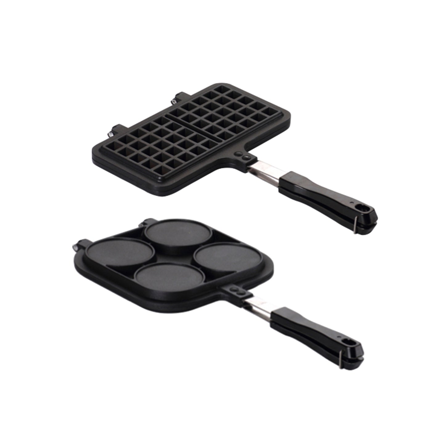 Juego de sartenes La Soluzione para preparar waffles crocantes y pancakes esponjosos
